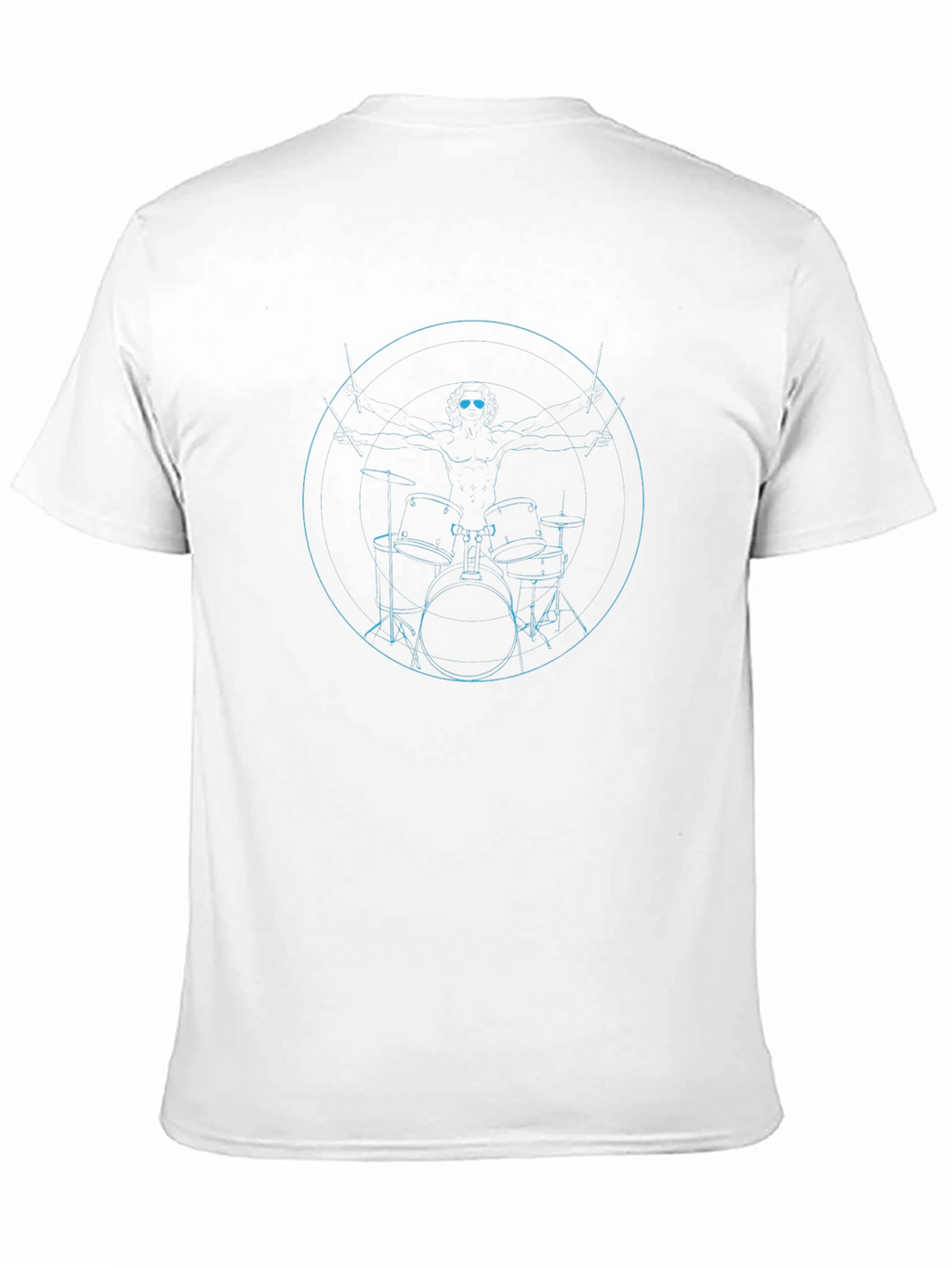 Vitruvian Drummer Black T-Shirt