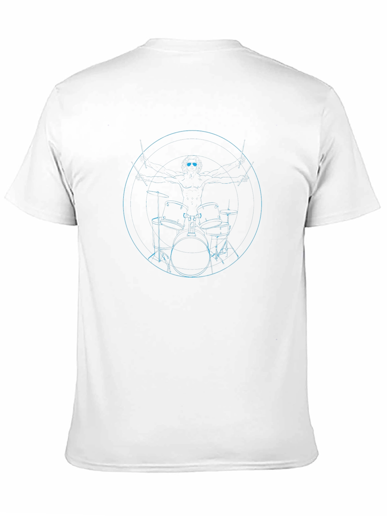 Vitruvian Drummer Black T-Shirt