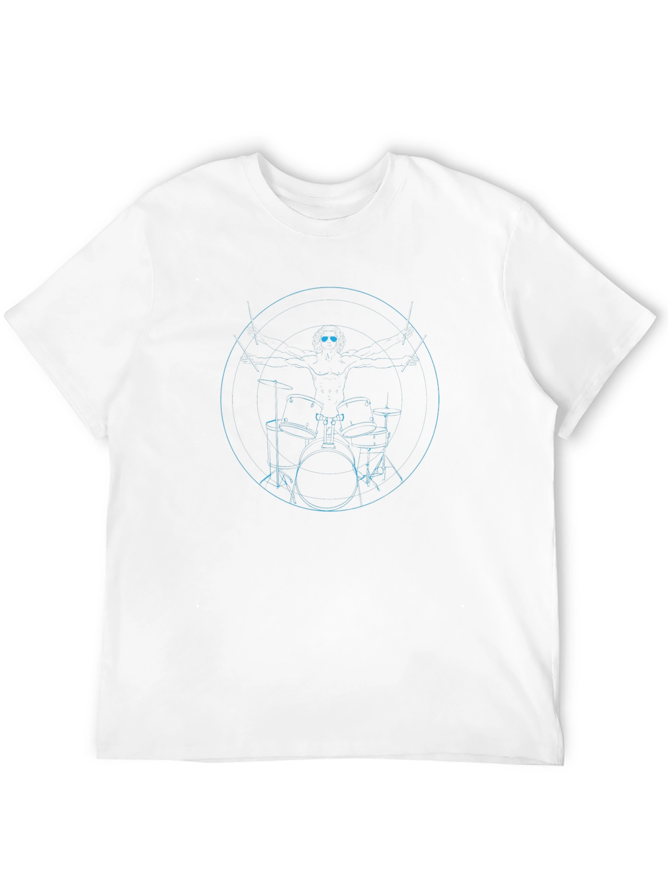 Vitruvian Drummer Black T-Shirt