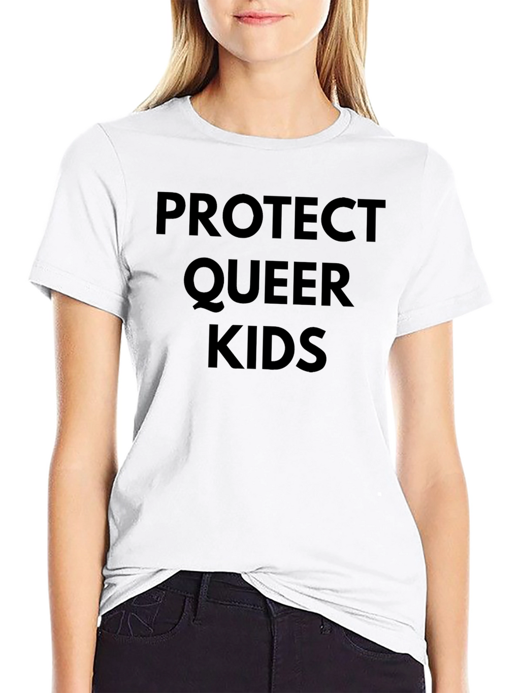Protect Queer Kids Graphic Tee - Black Cotton T-Shirt