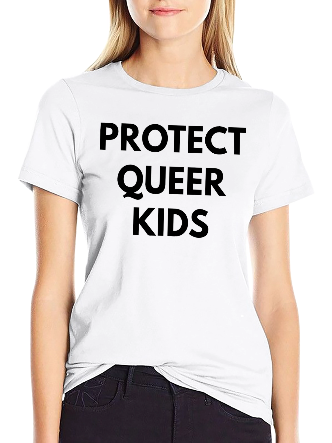 Protect Queer Kids Graphic Tee - Black Cotton T-Shirt