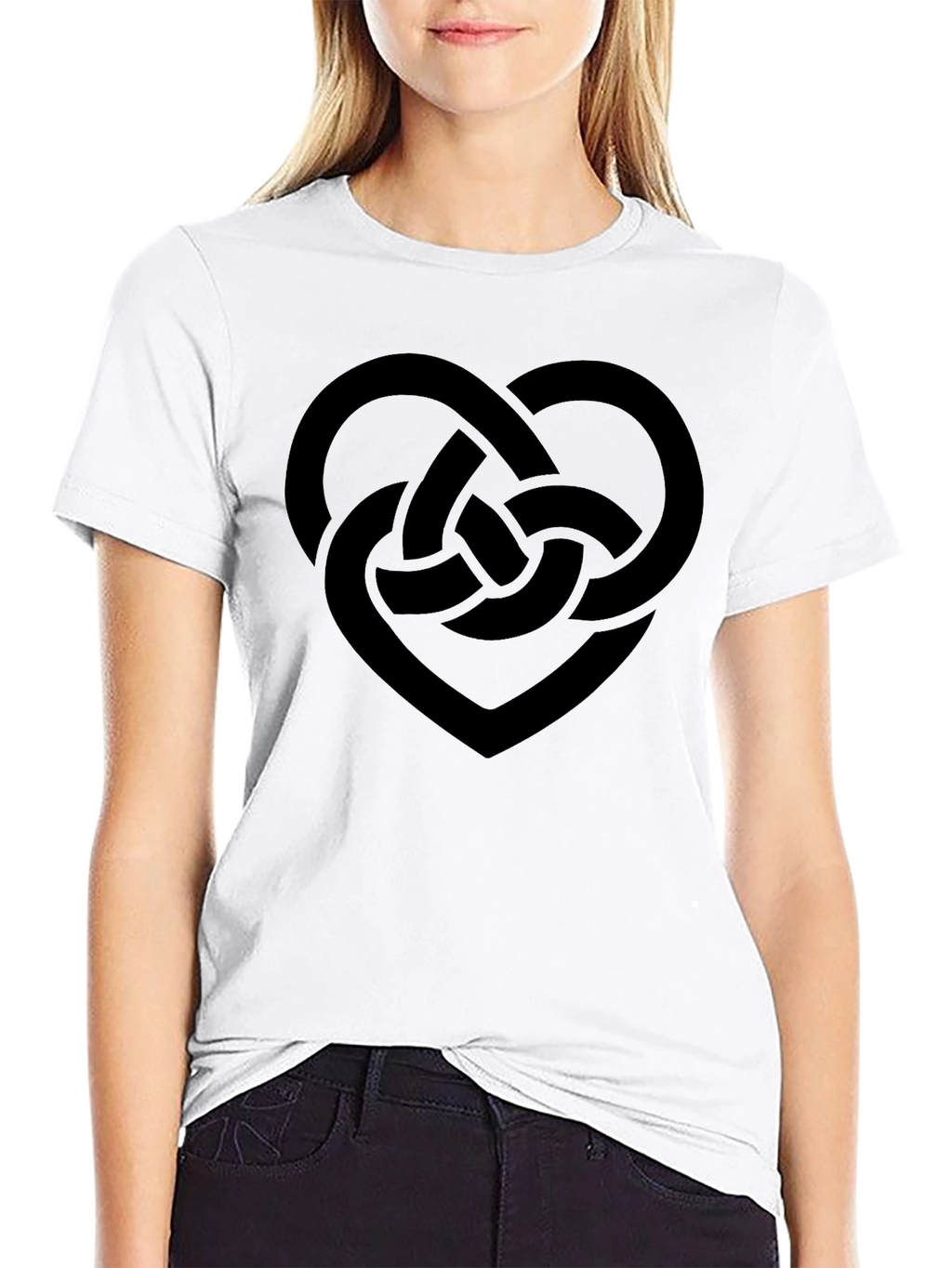 Celtic Knot Heart T-Shirt - Black