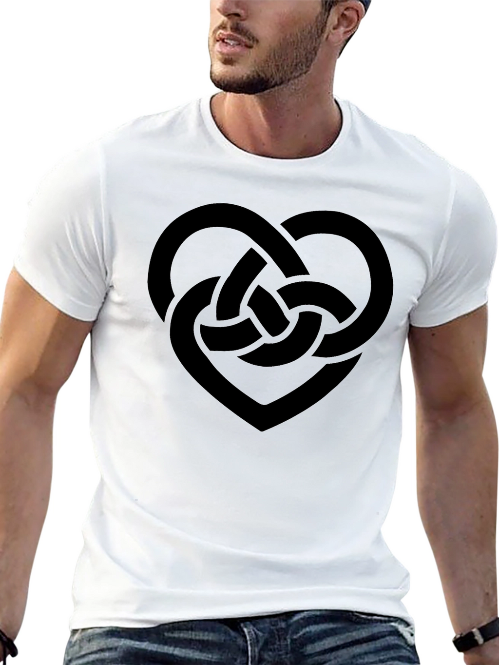Celtic Knot Heart T-Shirt - Black