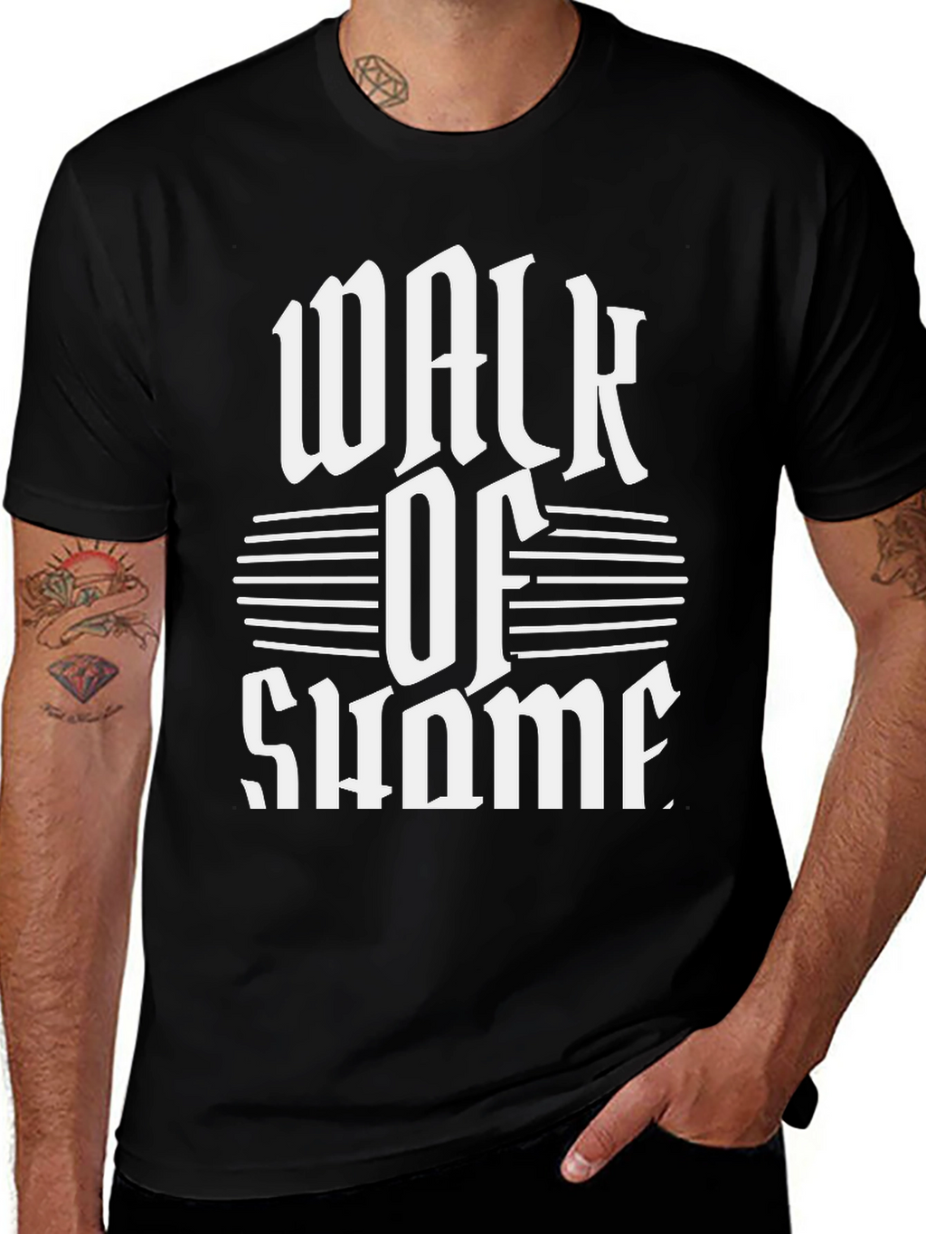 Walk of Shame Graphic Tee - Black Cotton T-Shirt