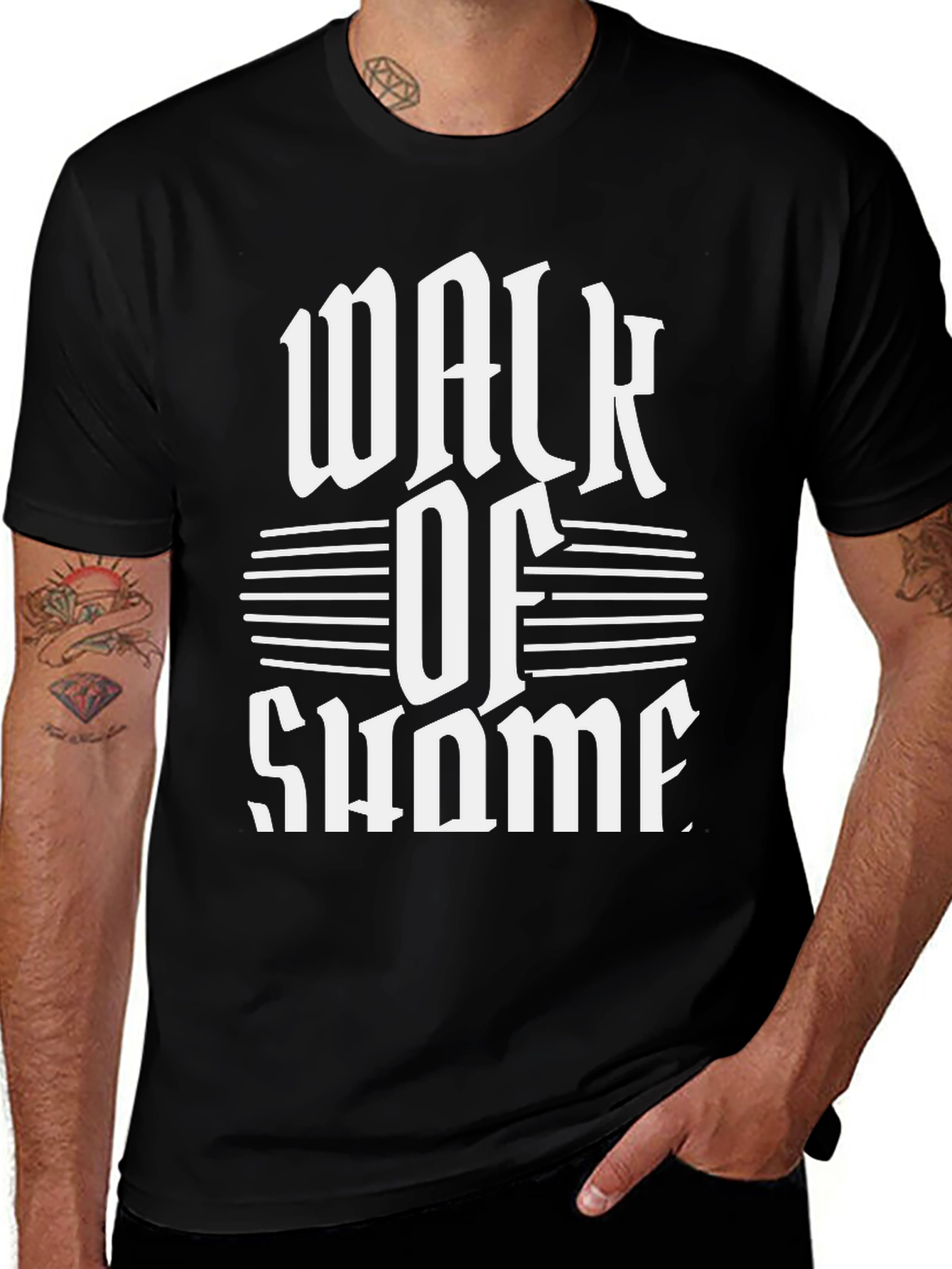 Walk of Shame Graphic Tee - Black Cotton T-Shirt