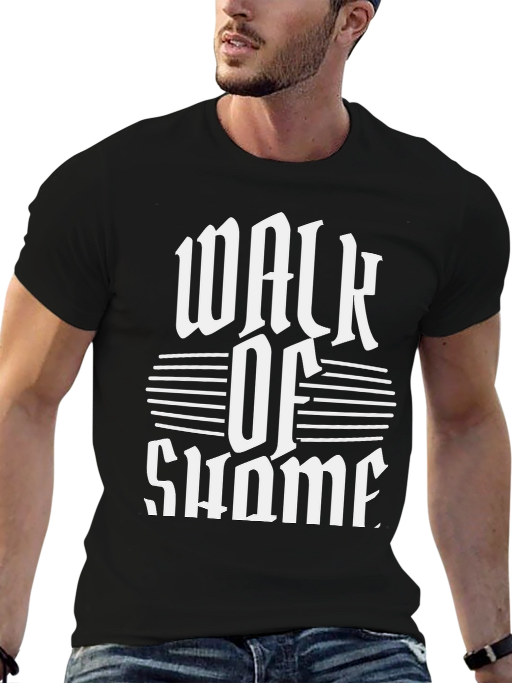 Walk of Shame Graphic Tee - Black Cotton T-Shirt
