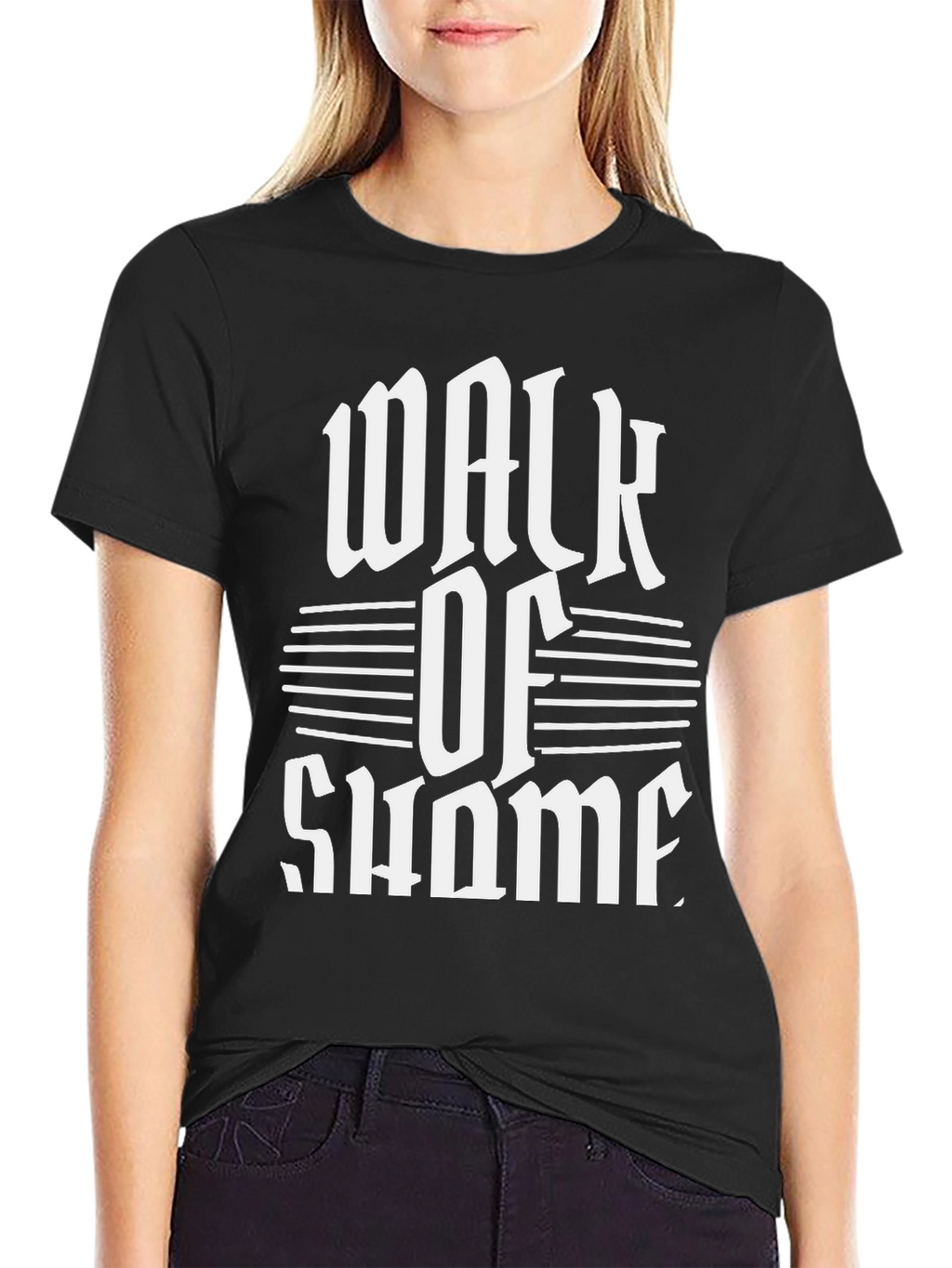 Walk of Shame Graphic Tee - Black Cotton T-Shirt