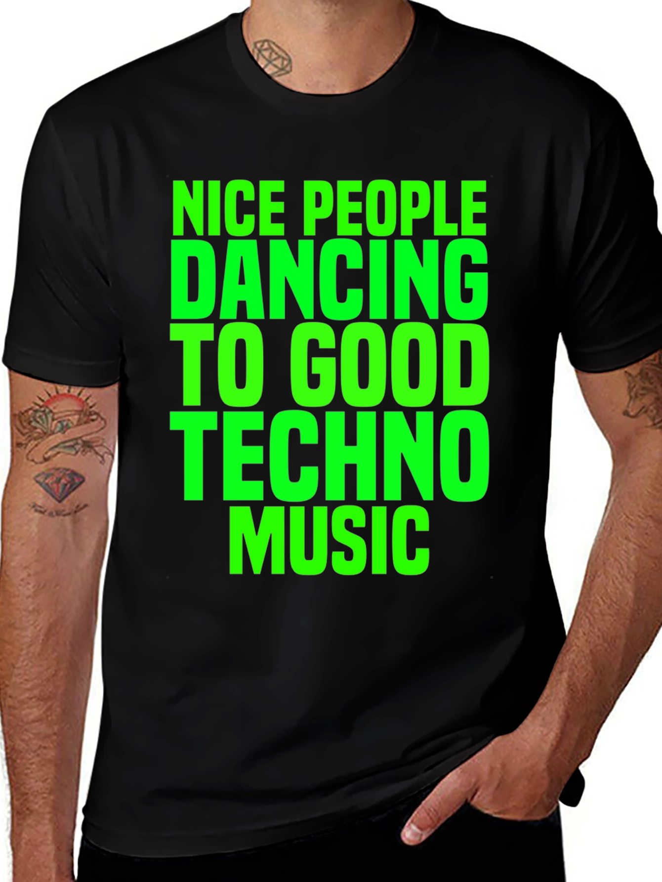 Techno Music Graphic T-Shirt - Nice People Dancing