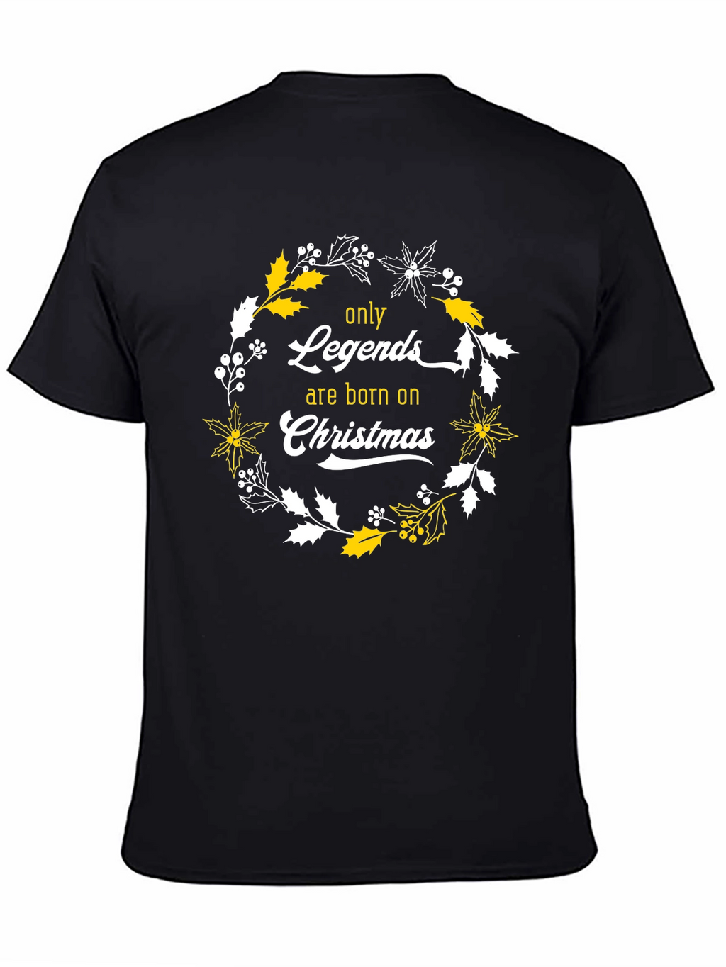 Legends Born on Christmas Black T-Shirt