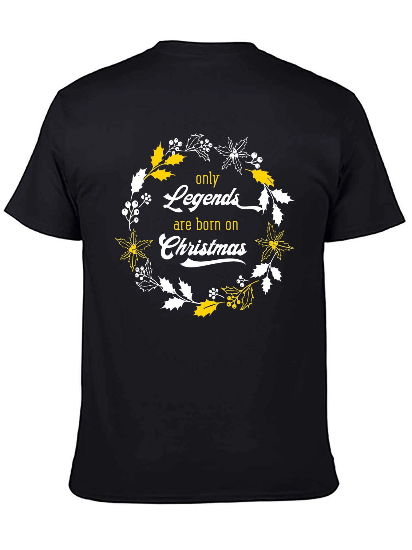 Legends Born on Christmas Black T-Shirt