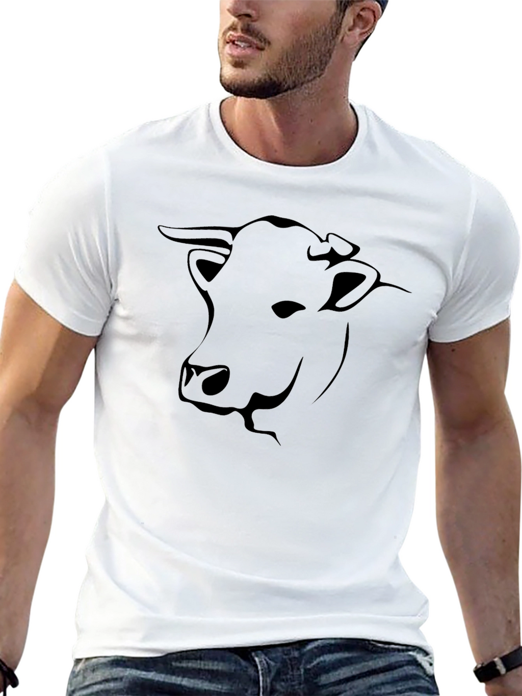 Black Bull Head Graphic T-Shirt