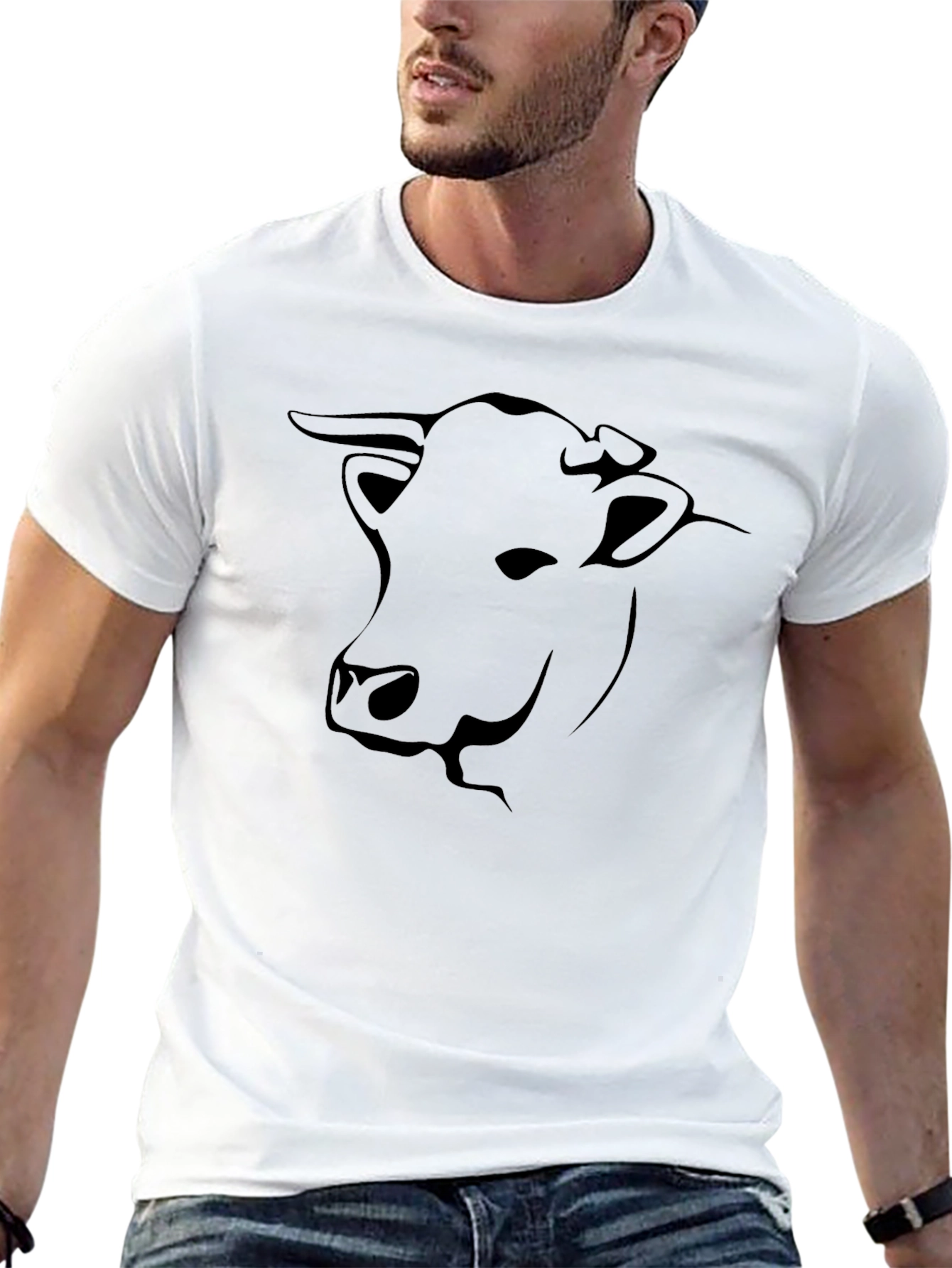 Black Bull Head Graphic T-Shirt