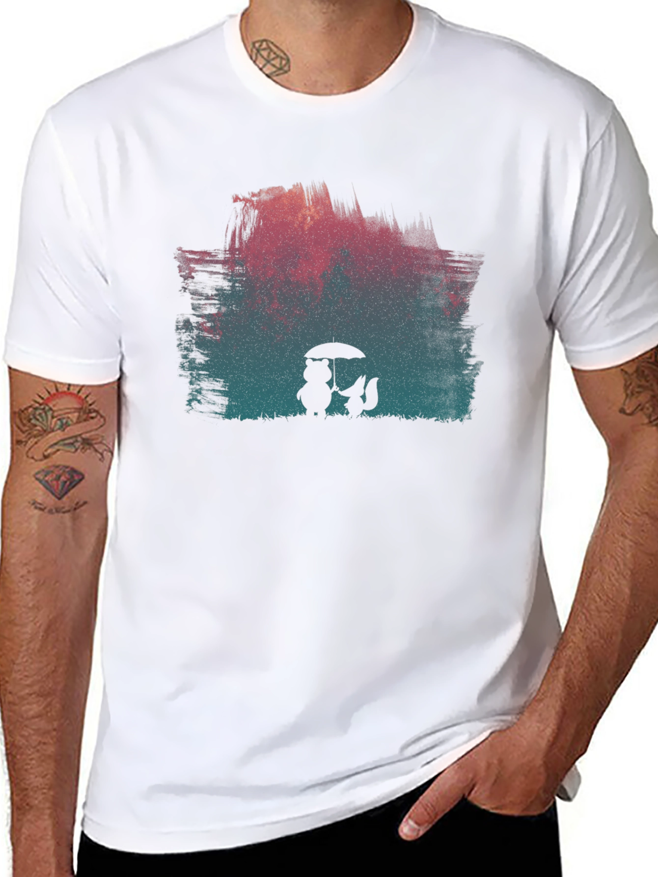 Rainy Day Friends Graphic Tee - Black