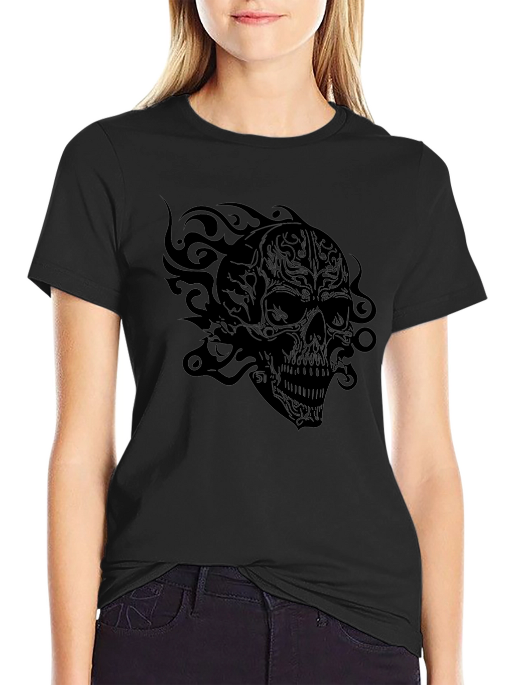 Skull Graphic T-Shirt - Black Cotton Tee