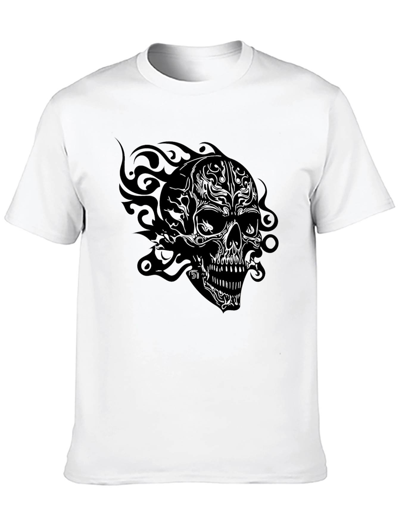 Skull Graphic T-Shirt - Black Cotton Tee