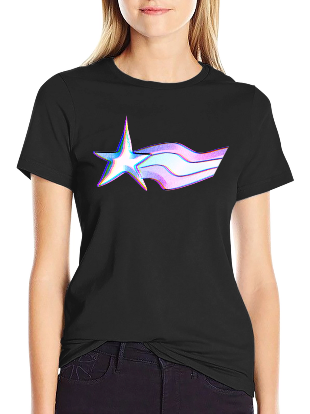Modern Star Trail Black T-Shirt