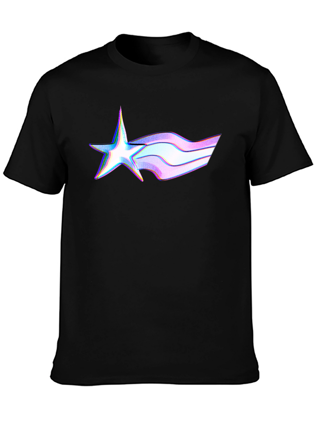 Modern Star Trail Black T-Shirt