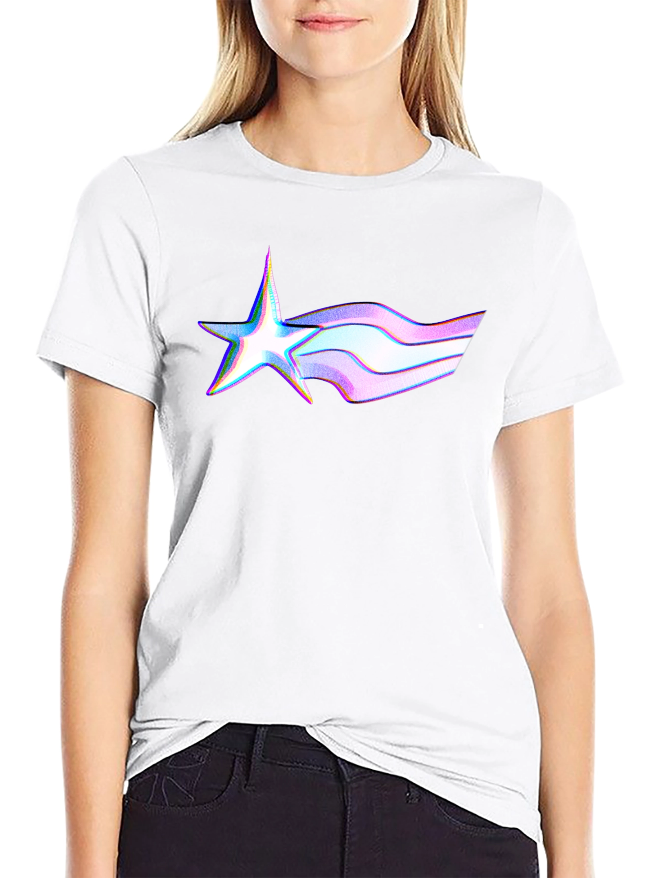 Modern Star Trail Black T-Shirt