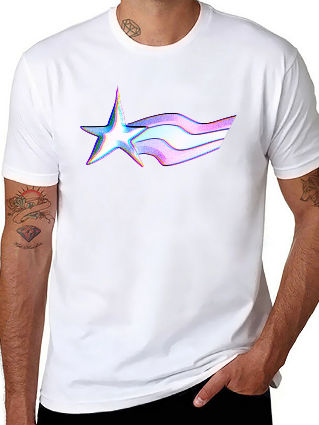 Modern Star Trail Black T-Shirt