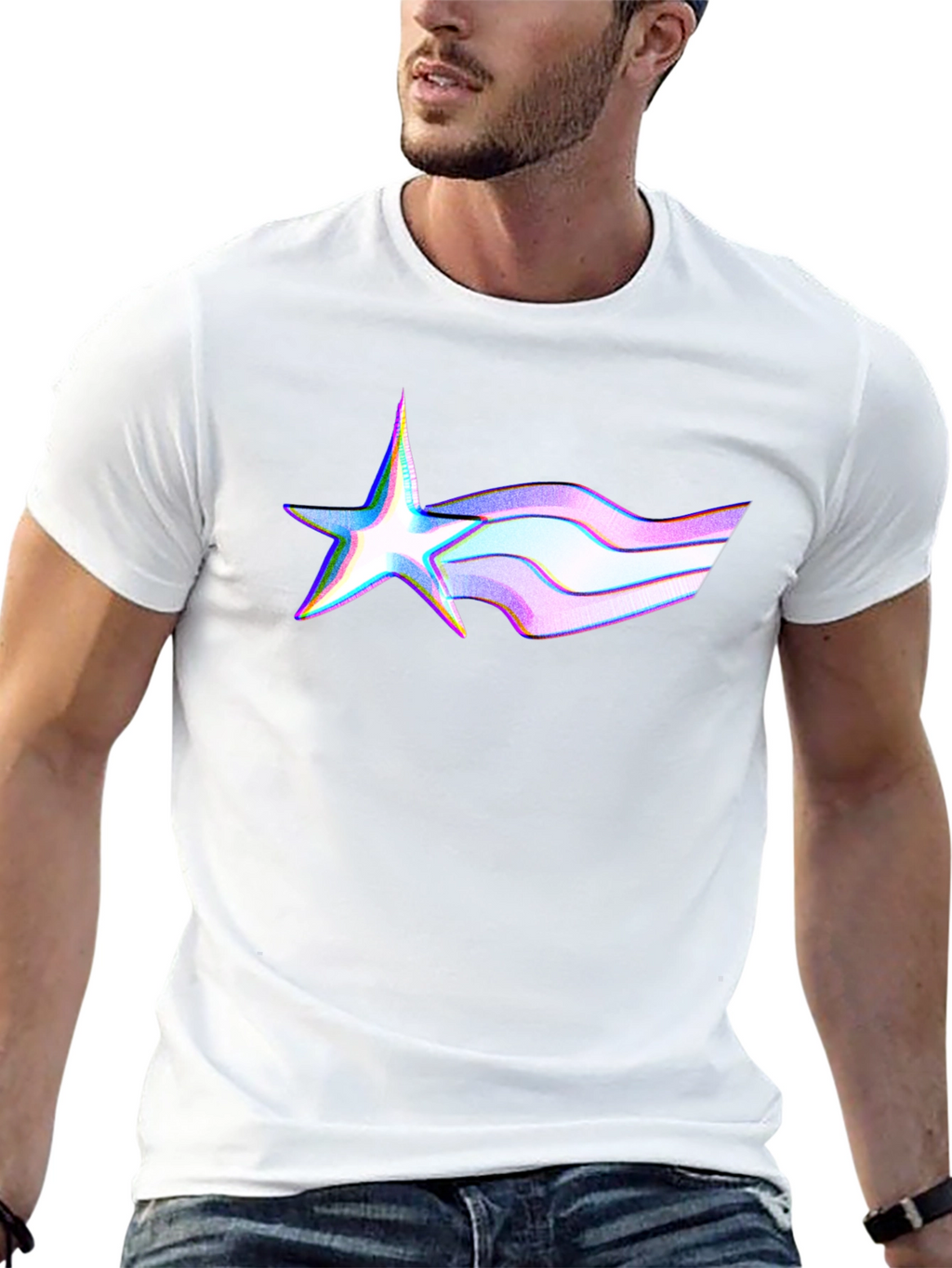 Modern Star Trail Black T-Shirt