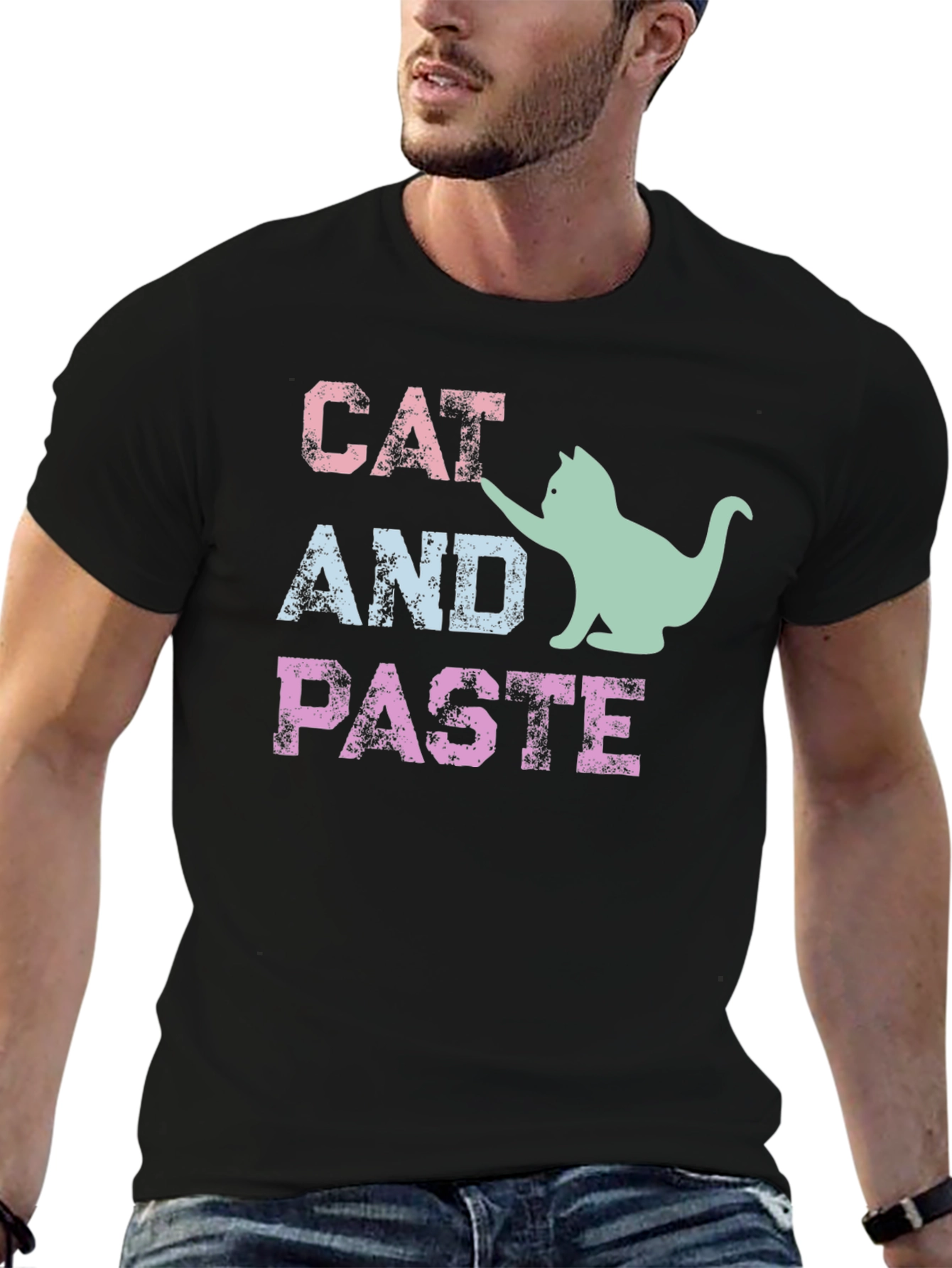 Cat and Paste Graphic T-Shirt