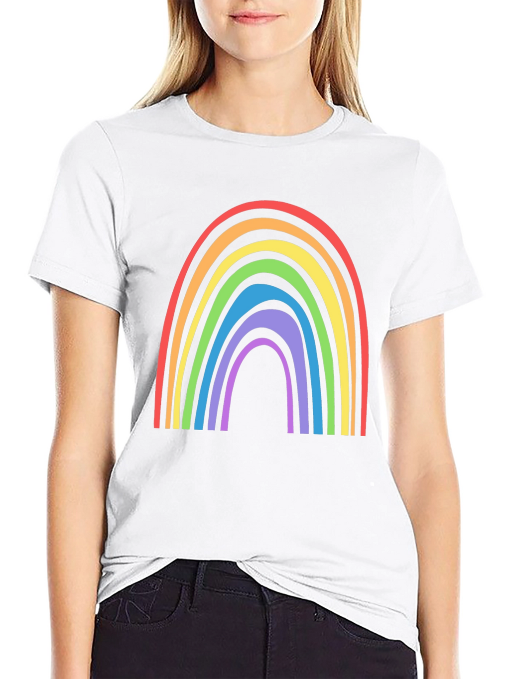 Rainbow Graphic Tee - Black Cotton Blend