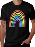 Rainbow Graphic Tee - Black Cotton Blend