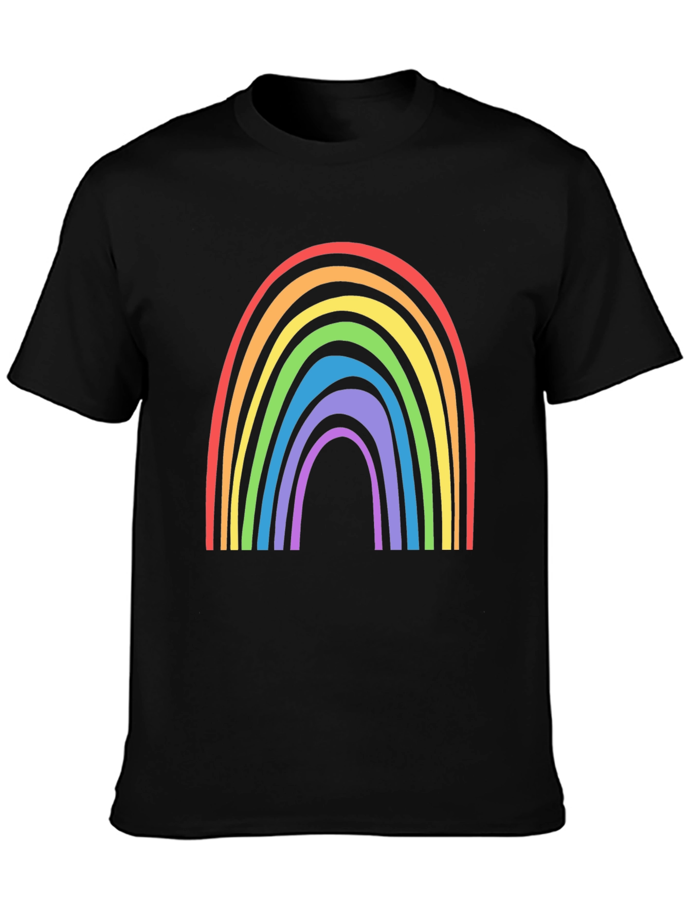 Rainbow Graphic Tee - Black Cotton Blend