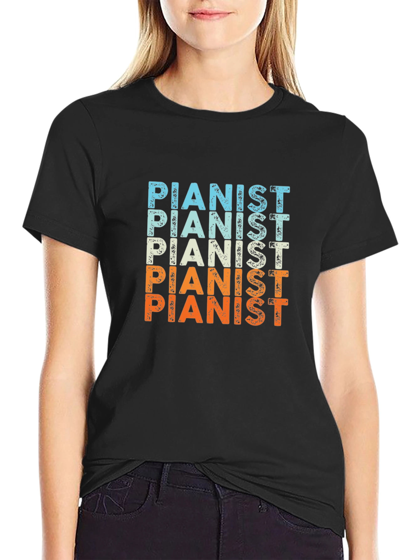 Vintage Pianist T-Shirt - Music Lover Tee