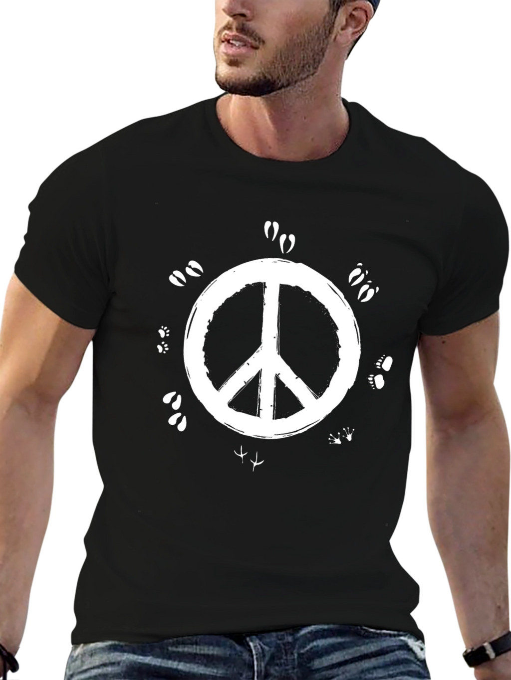 Peace Sign Nature Animal Track T-Shirt