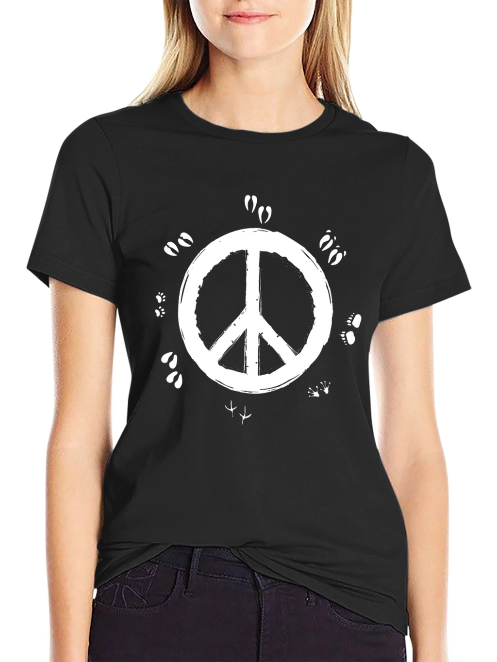 Peace Sign Nature Animal Track T-Shirt