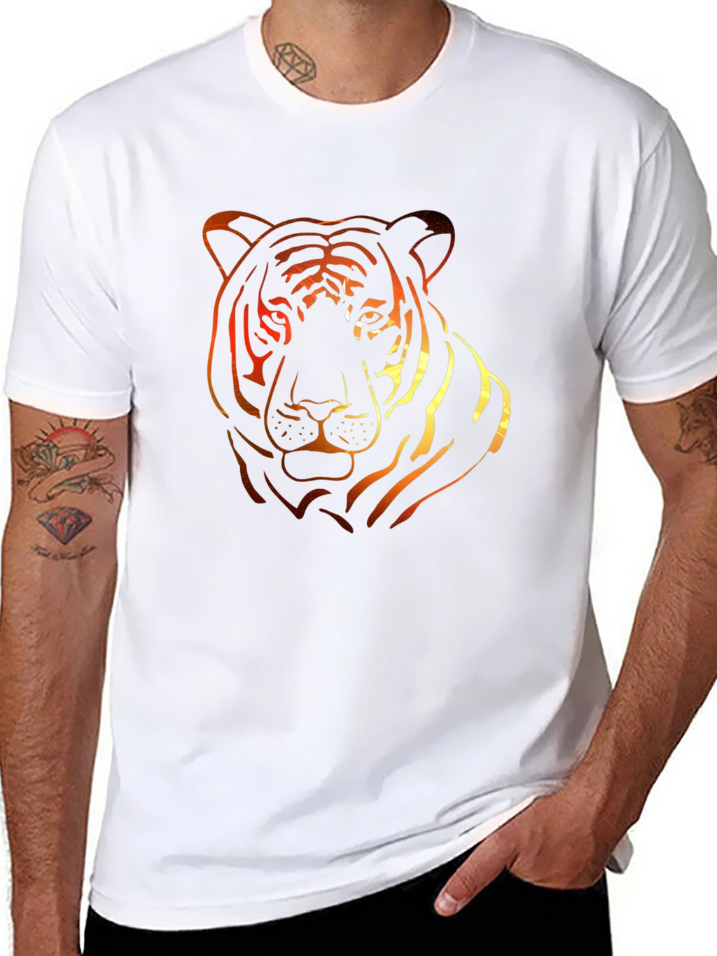Fiery Tiger Graphic Tee - Bold Style