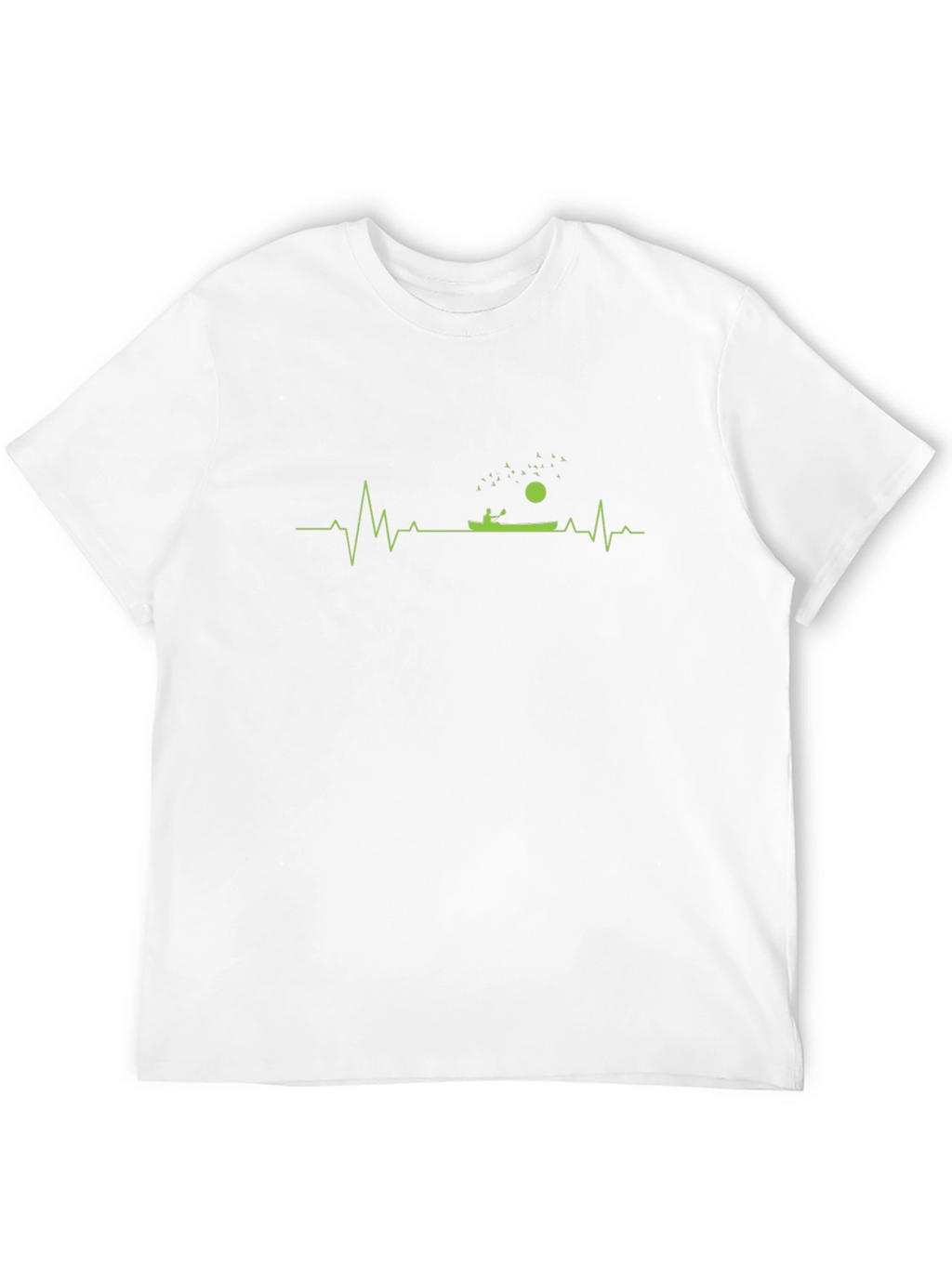 Kayaking Heartbeat Graphic T-Shirt - Black