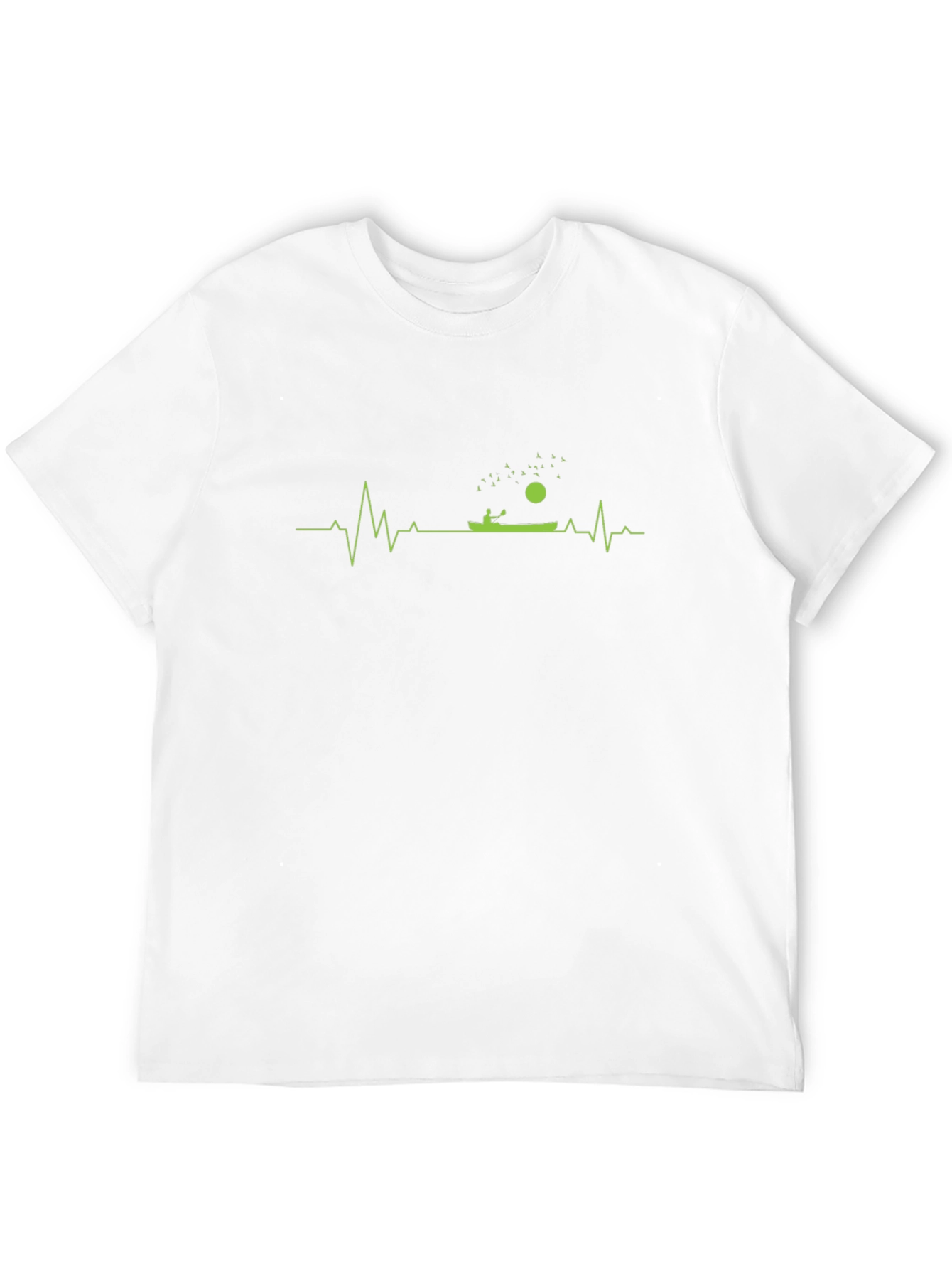 Kayaking Heartbeat Graphic T-Shirt - Black