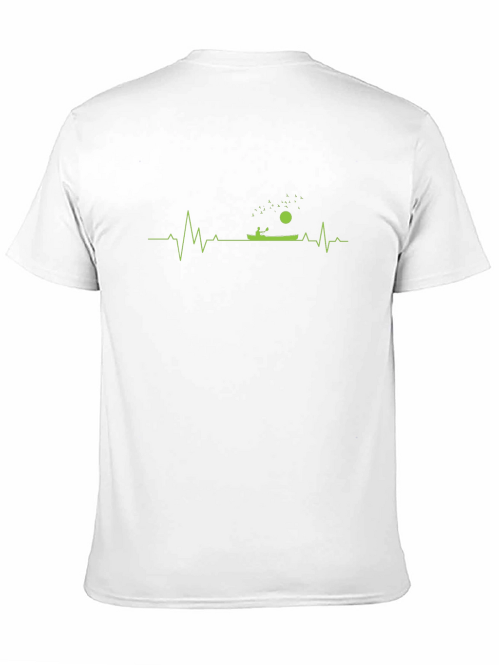 Kayaking Heartbeat Graphic T-Shirt - Black