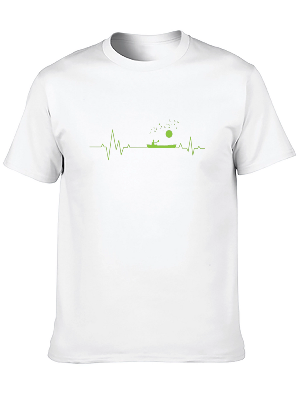 Kayaking Heartbeat Graphic T-Shirt - Black