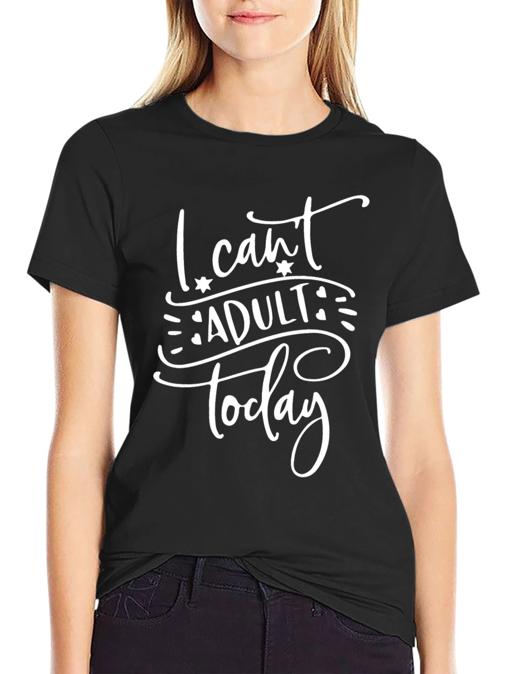 I Cant Adult Today Graphic Tee - Black
