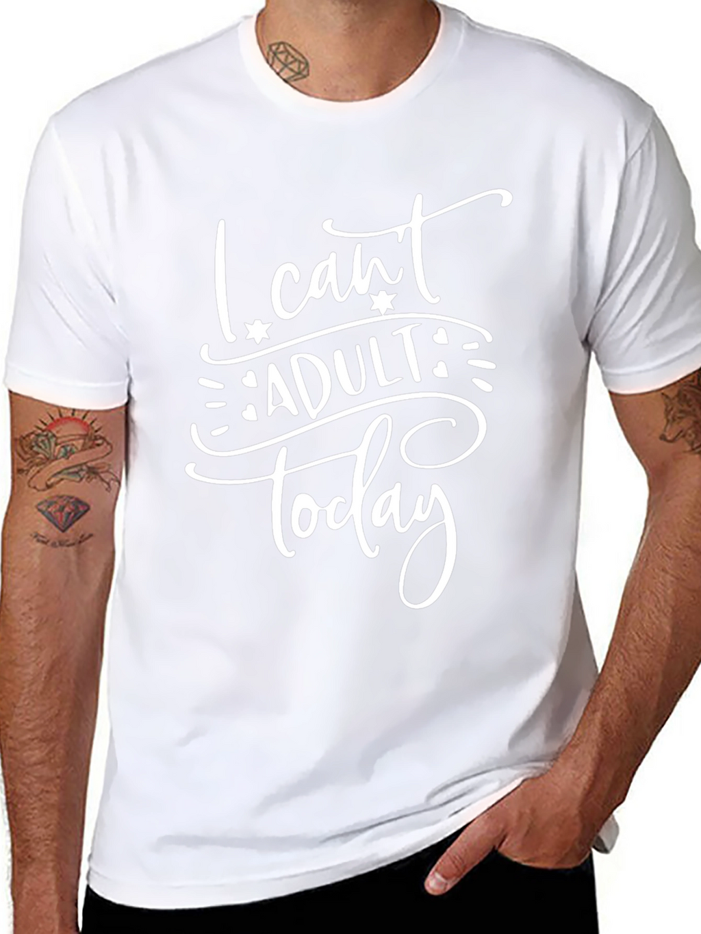 I Cant Adult Today Graphic Tee - Black