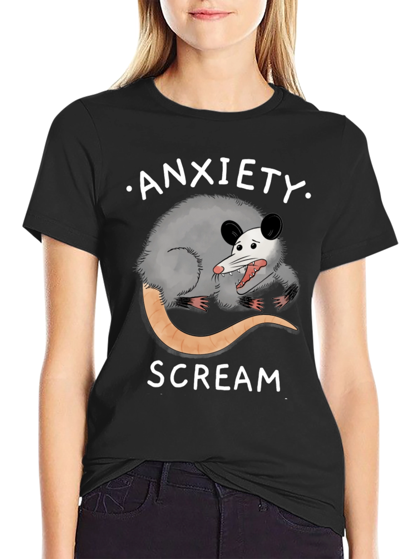 Anxiety Scream Possum T-Shirt