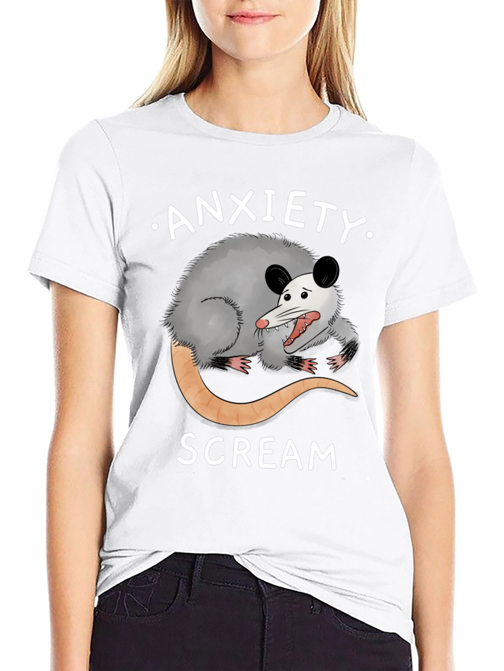 Anxiety Scream Possum T-Shirt