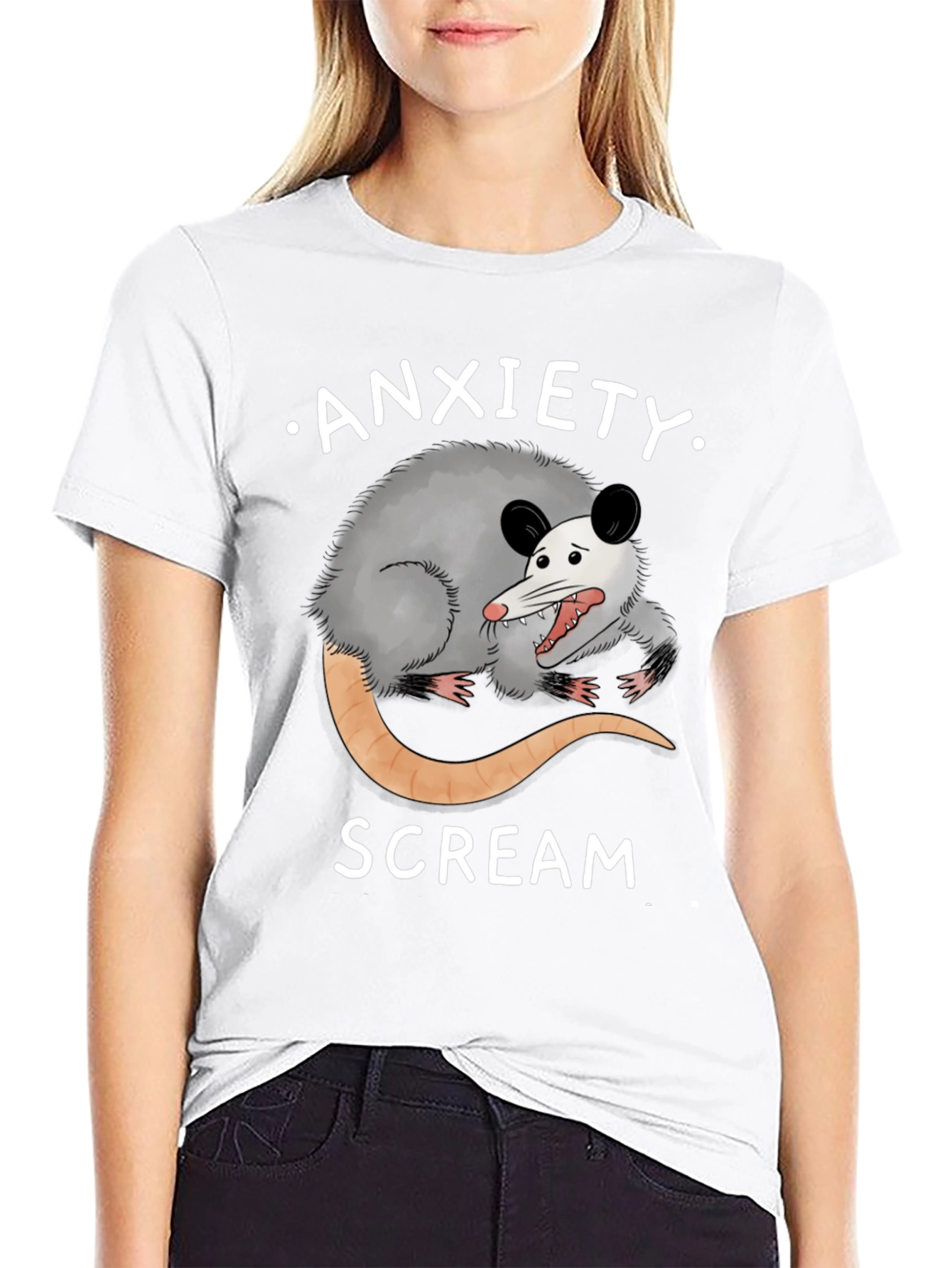 Anxiety Scream Possum T-Shirt