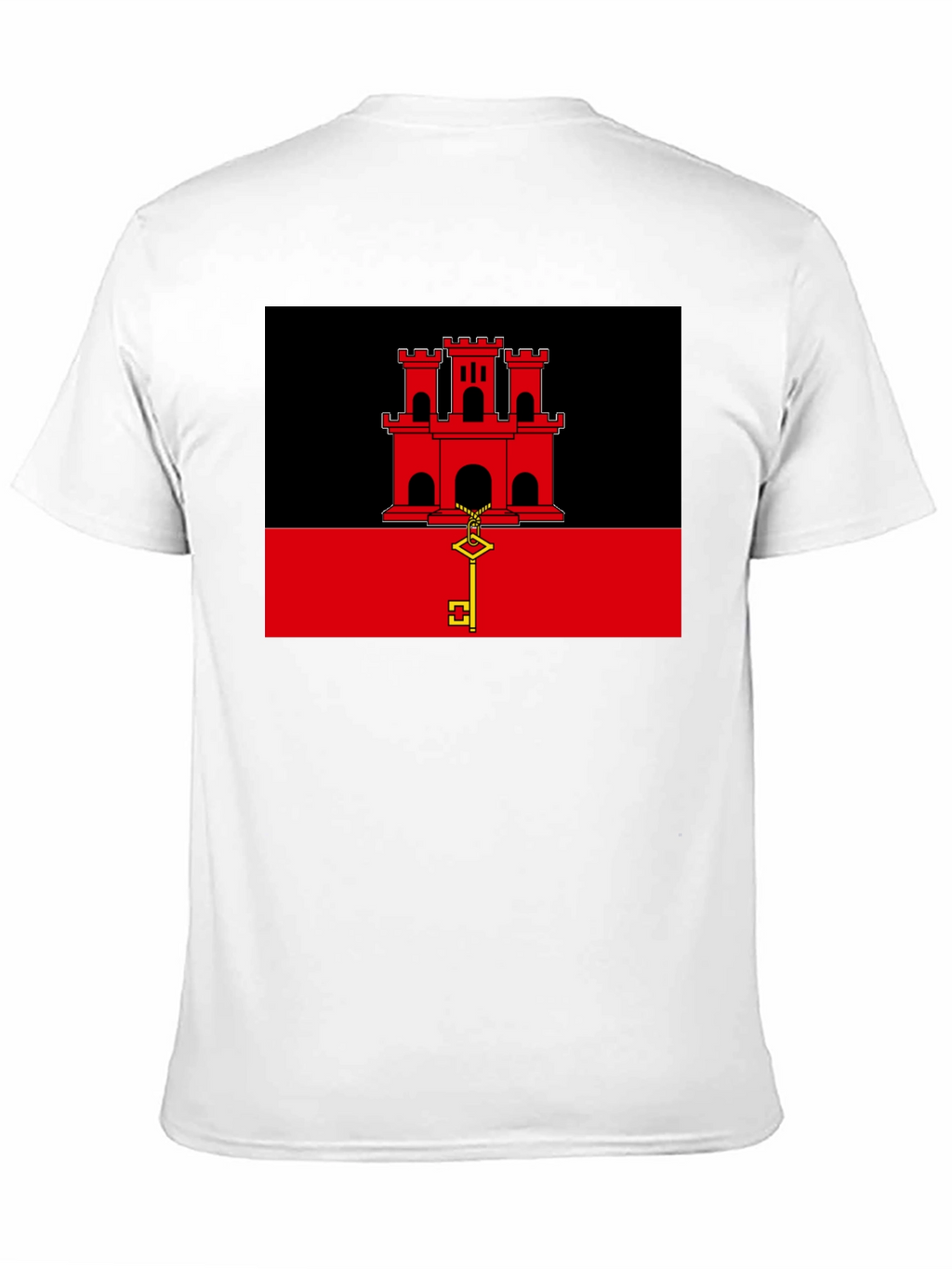 Gibraltar Flag T-Shirt - Black Crew Neck Tee