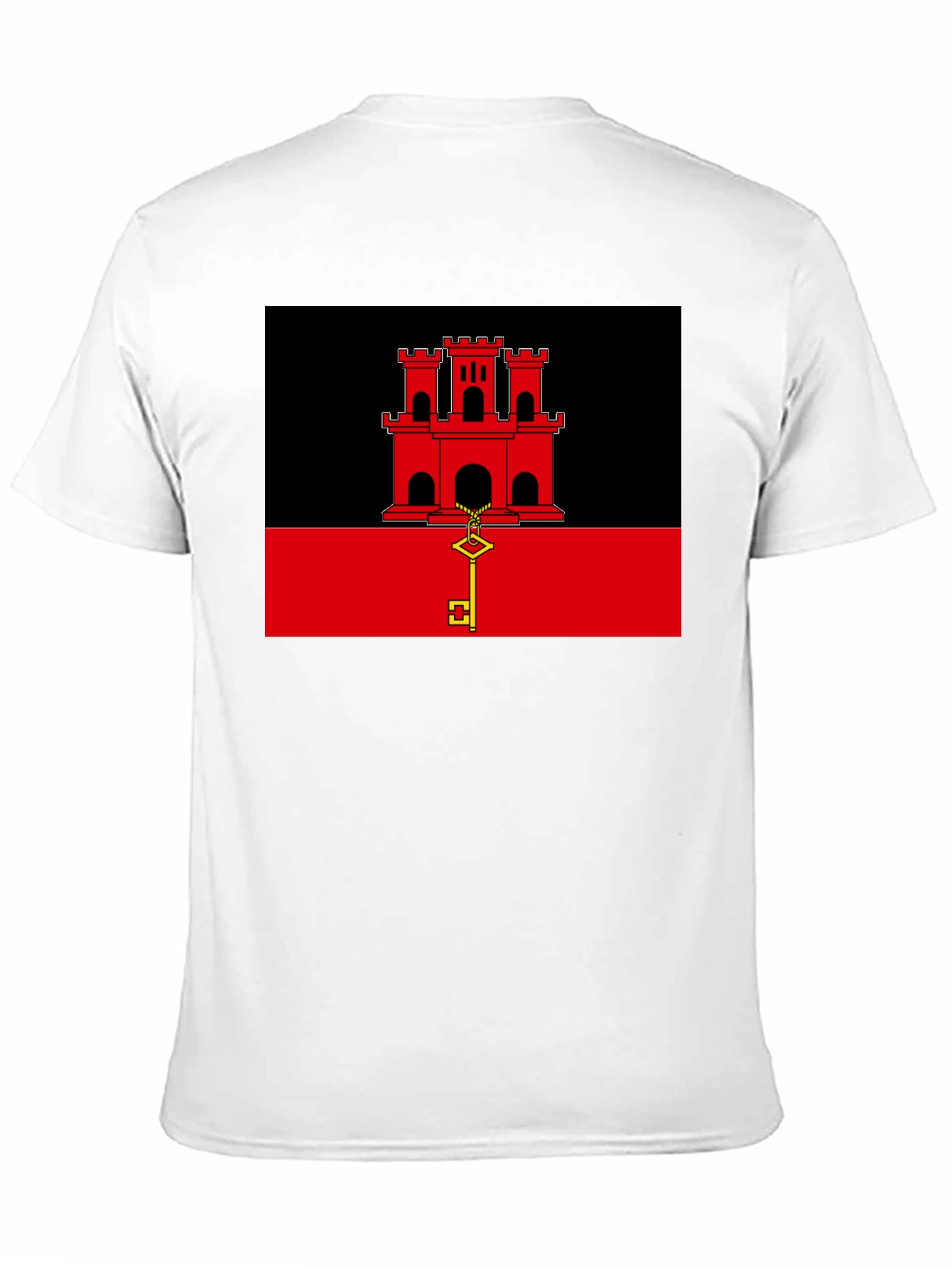 Gibraltar Flag T-Shirt - Black Crew Neck Tee