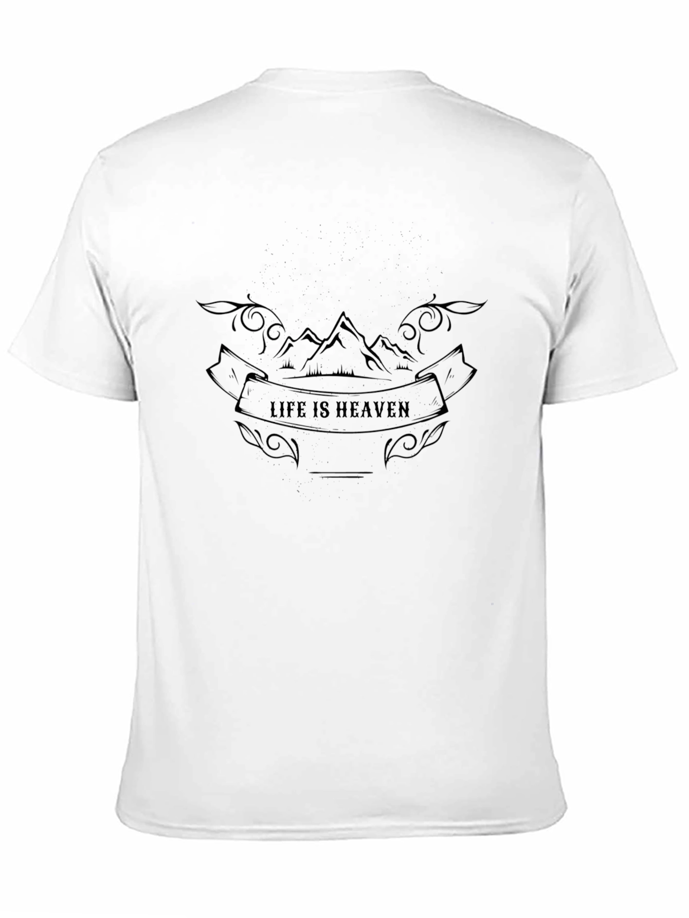 Life is Heaven Graphic Tee - Mountain Design