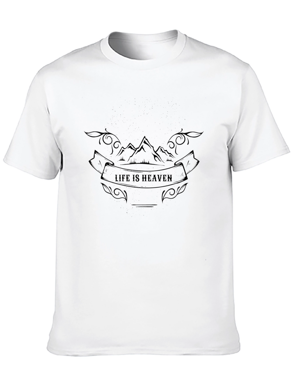 Life is Heaven Graphic Tee - Mountain Design