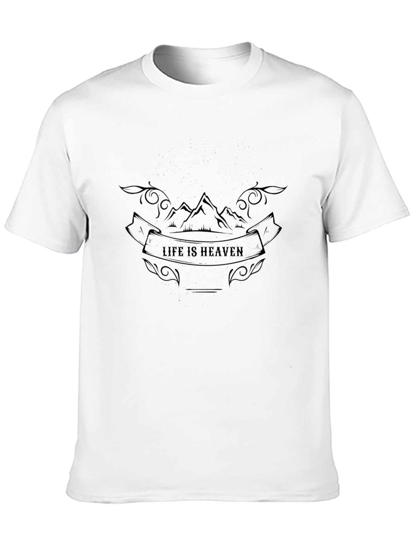 Life is Heaven Graphic Tee - Mountain Design