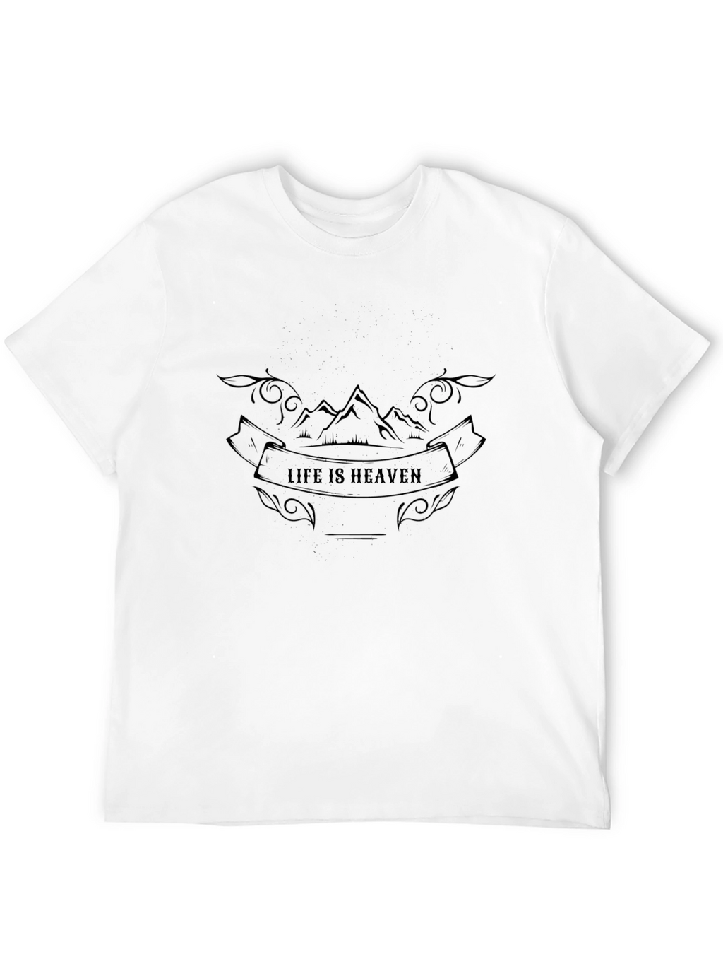 Life is Heaven Graphic Tee - Mountain Design