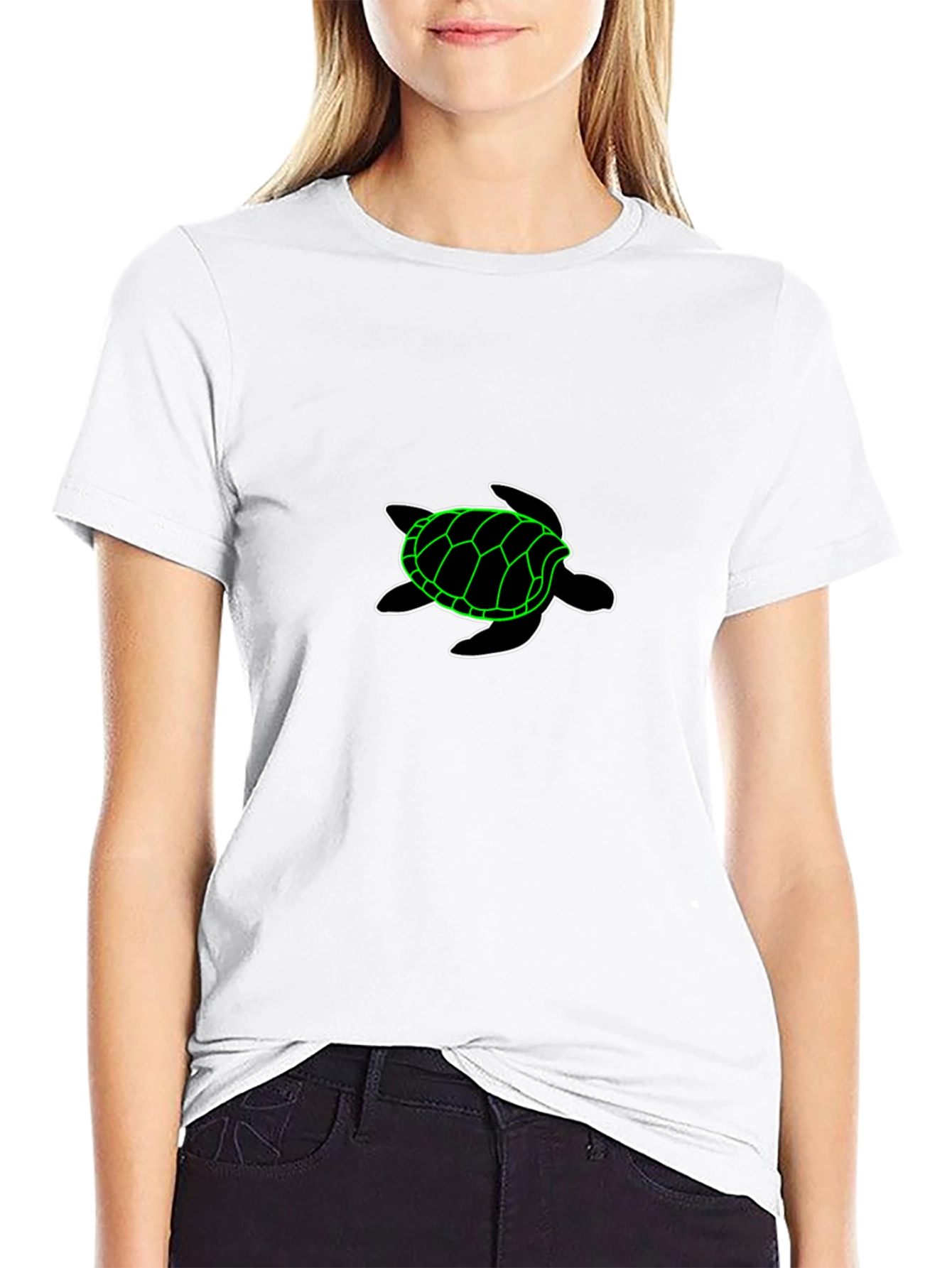 Neon Turtle Black T-Shirt