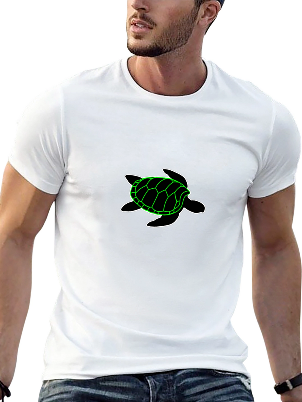 Neon Turtle Black T-Shirt