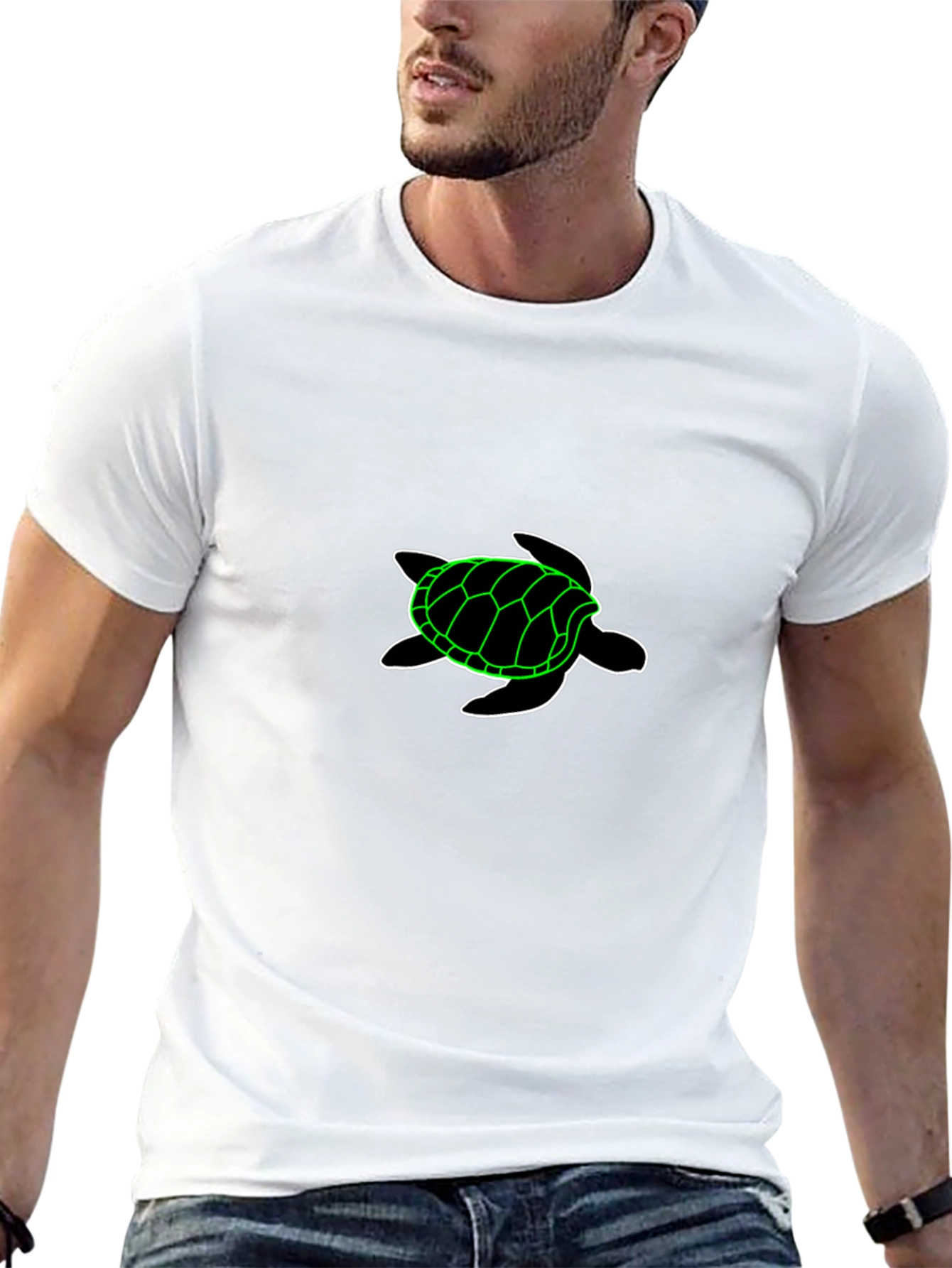 Neon Turtle Black T-Shirt